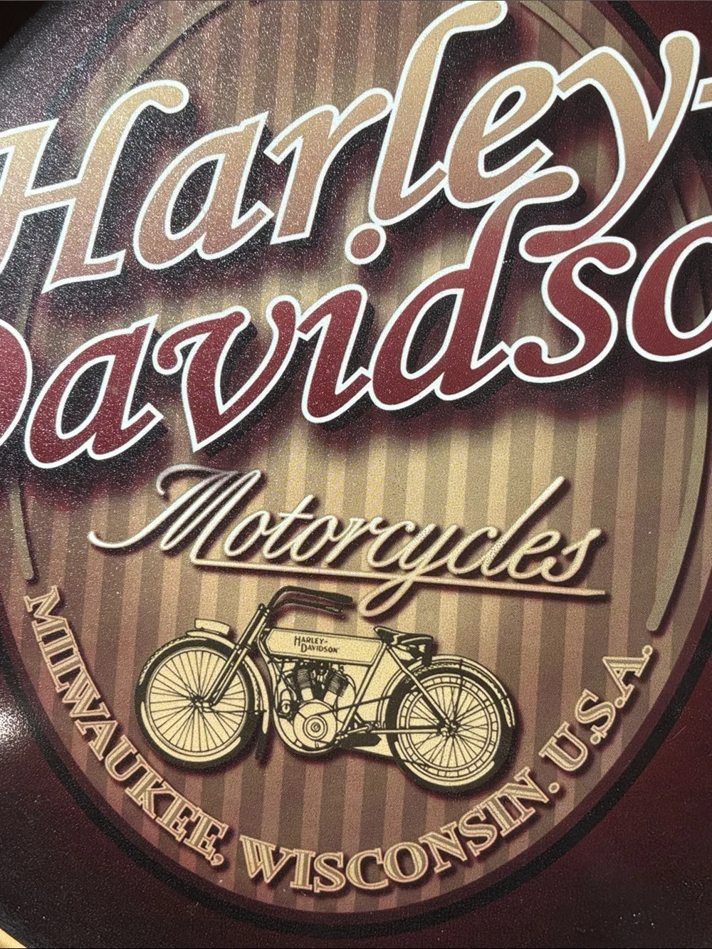 Harley-Davidson Premium Motorcycles Round Metal Bar Tray - Milwaukee Wisconsin